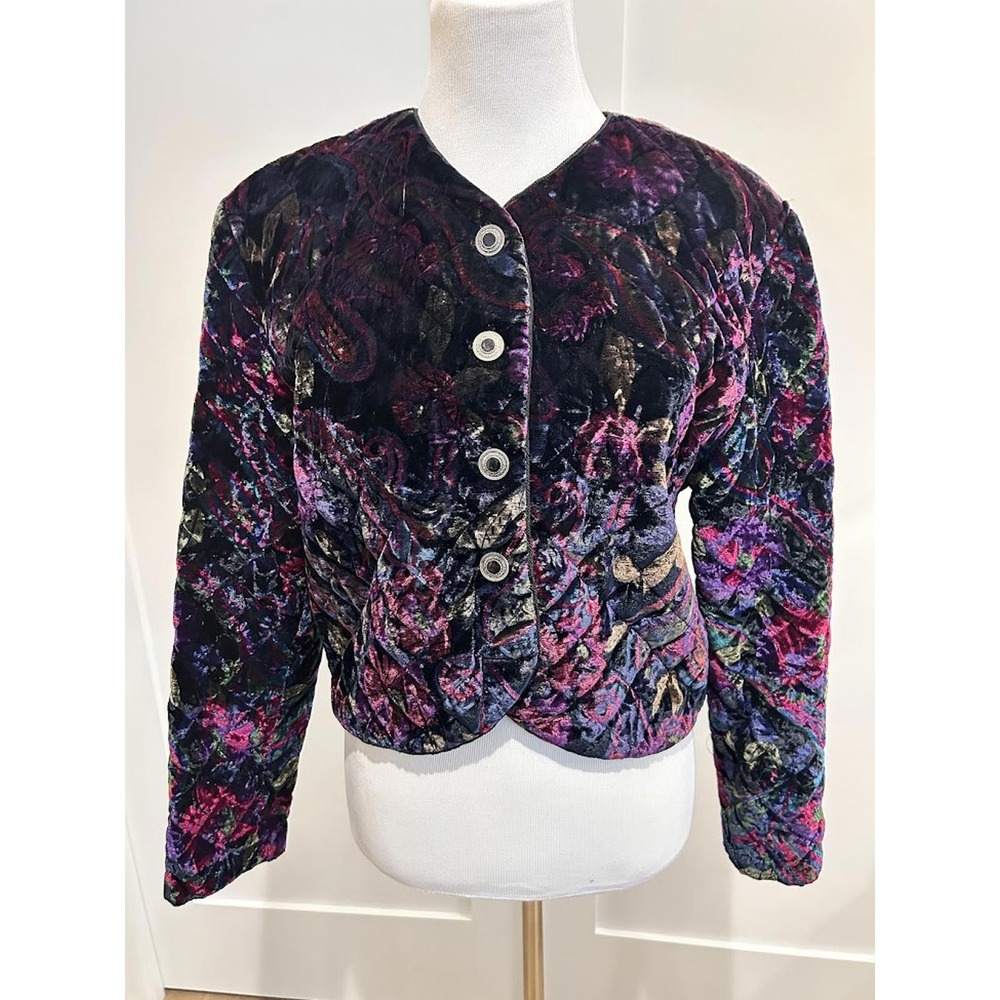 Quilted Cropped Puffer‎ Jacket Vintage 1990's Street Wear Office Party